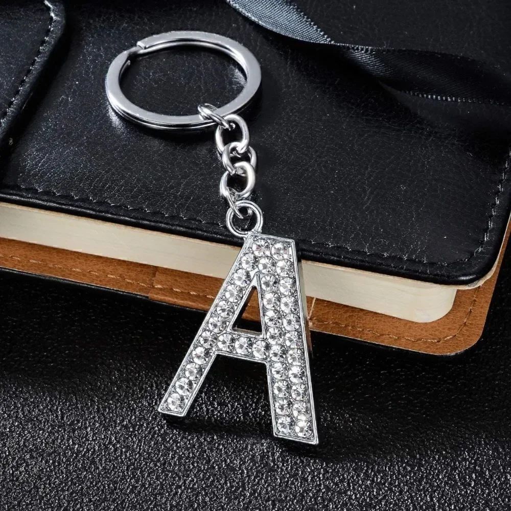 Initials Bedazzled Keychain   